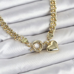 Tegan Kalp Detaylı Gold Renk Pirinç Kadın Kolye TG27BKO11009