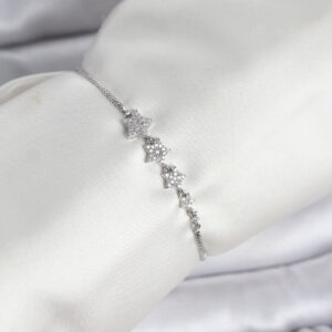 Tegan Gümüş Renk Zirkon Taşlı Yıldız Model Asansörlü Kadın Bileklik TG27BB8335