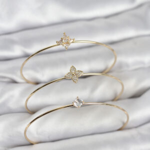 Tegan Zirkon Taşlı Gold Renk Yonca Model 3'lü Kadın Bileklik Kombini TG27BB8349