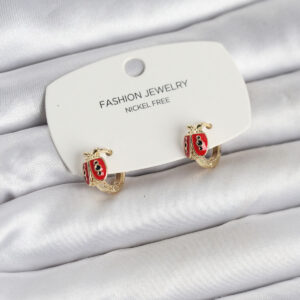 Tegan Uğur Böceği Model Gold Renk Pirinç Çocuk Küpe TG27BKP11651