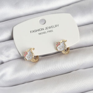 Tegan Kitty Model Gold Renk Pirinç Çocuk Küpe TG27BKP11652