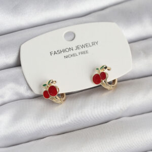 Tegan Kiraz Model Gold Renk Pirinç Çocuk Küpe TG27BKP11653