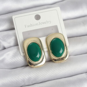 Tegan Yeşil Renk Kare Model Vintage Kadın Küpe TG27BKP11659