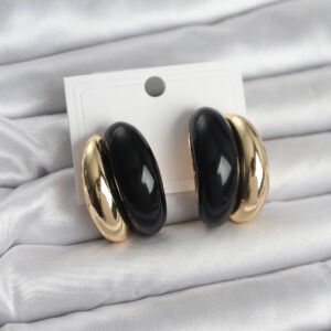 Tegan Damla Model Siyah Vintage Gold Renk Kadın Küpe TG27BKP11666