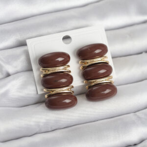 Tegan Kahverengi Vintage Model Gold Renk Kadın Küpe TG27BKP11677