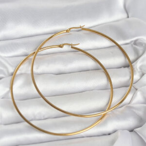 Tegan 316L Çelik Gold Renk 80 mm Kadın Halka Küpe TG27BKP11688