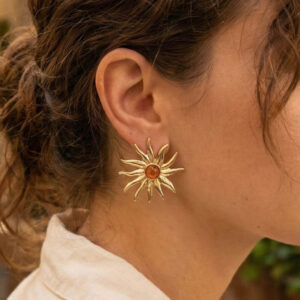 Tegan Güneş Model Gold Renk Pirinç Kadın Küpe TG27BKP11654