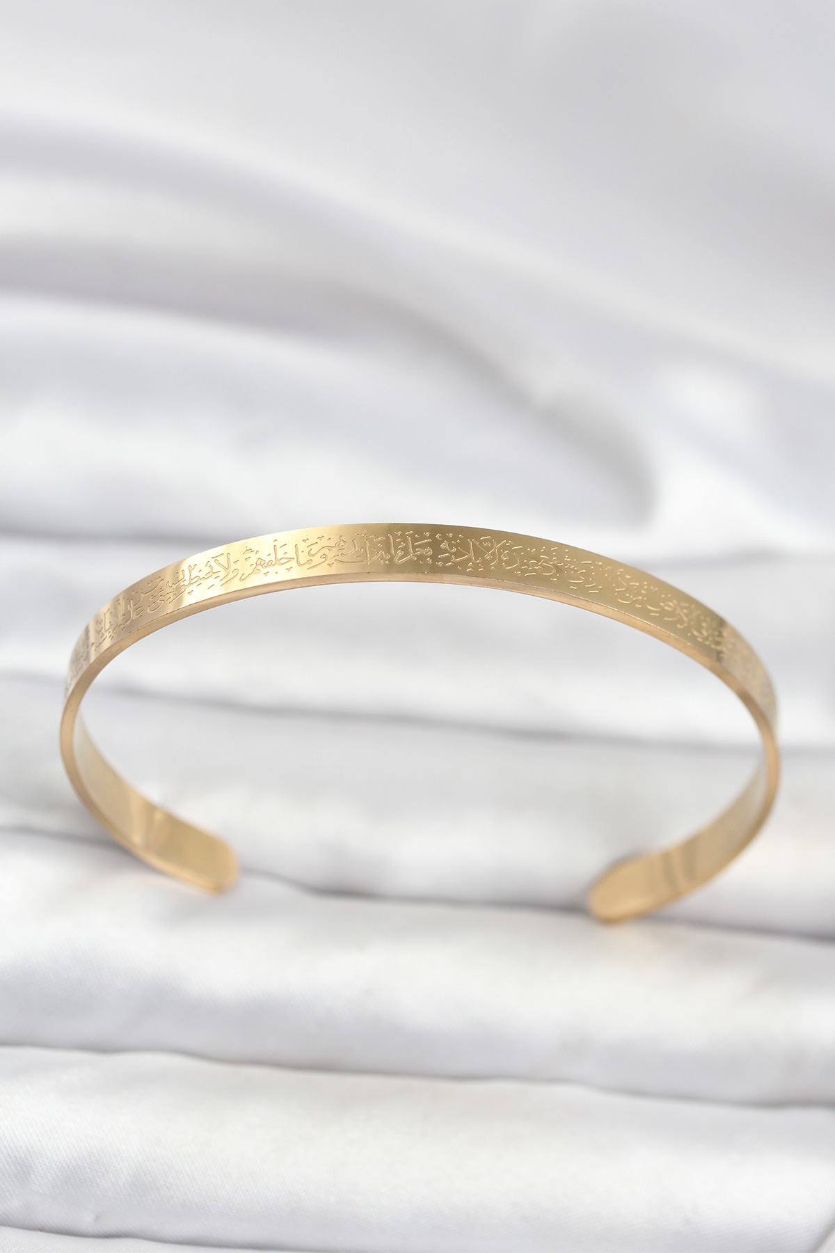 Tegan 316L Çelik Gold Renk Ayetel Kürsi Yazılı Bileklik TG27BB8370 - Görsel 1