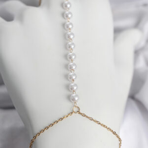 Tegan 316L Çelik Gold Renk Sıralı İncili Model Kadın Şahmeran TG27SN744