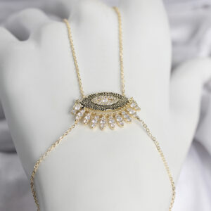 Tegan Pirinç Gold Renk Zirkon Taşlı Göz Model Kadın Şahmeran TG27SN747