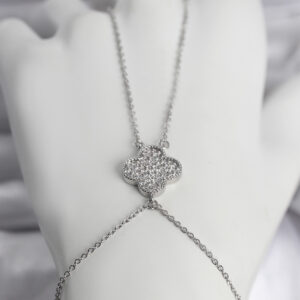 Tegan Pirinç Gümüş Renk Yonca Model Kadın Şahmeran TG27SN748