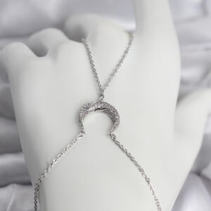 Tegan Pirinç Gümüş Renk Hilal Model Zirkon Taşlı Kadın Şahmeran TG27SN750