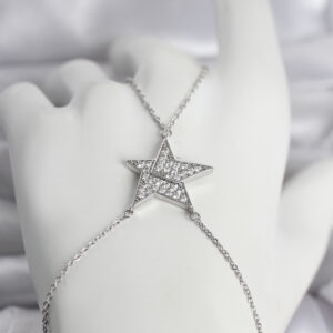 Tegan Pirinç Gümüş Renk Zirkon Taşlı Yıldız Model Kadın Şahmeran TG27SN758