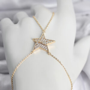 Tegan Pirinç Gold Renk Zirkon Taşlı Yıldız Model Kadın Şahmeran TG27SN759