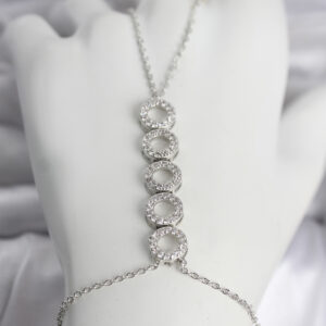 Tegan Pirinç Gümüş Renk Zirkon Taşlı Sıralı Halka Model Kadın Şahmeran TG27SN762