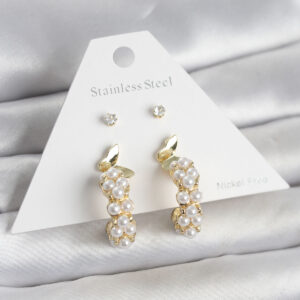 Tegan Pirinç Gold Renk Kelebek Detaylı Kadın Küpe Seti TG27BKP11701