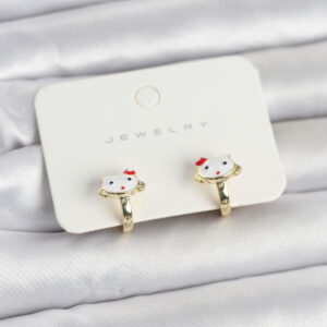 Tegan Gold Renk Kedi Model Mineli Çocuk Küpe TG27BKP11719