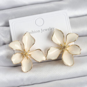 Tegan Krem Mineli Çiçek Model Pirinç Kadın Küpe TG27BKP11728