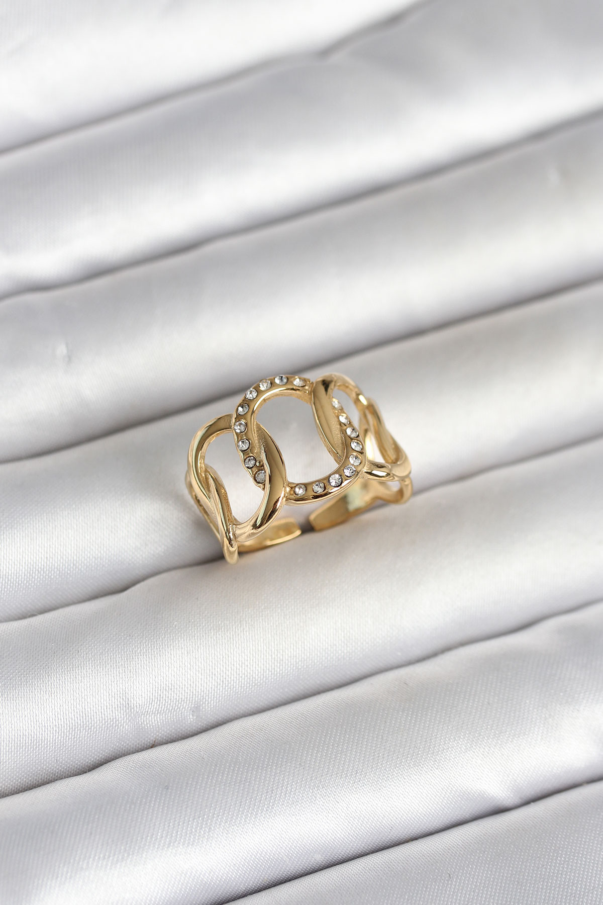 Tegan 316L Çelik Gold Renk Samanyolu Model Kadın Yüzük TG27BYK4160 - Görsel 1