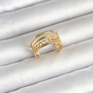 Tegan 316L Çelik Gold Renk Zincirli Vintage Model Kadın Yüzük TG27BYK4170