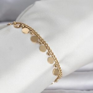 Tegan 316L Çelik Gold Renk Pullu Model Kadın Bileklik TG27BB8383