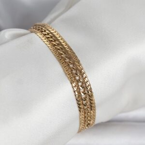 Tegan 316L Çelik Gold Renk 3'lü Kadın Bileklik TG27BB8384