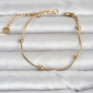 Tegan 316L Çelik Gold Renk Top Zincirli Kadın Bileklik TG27BB8393