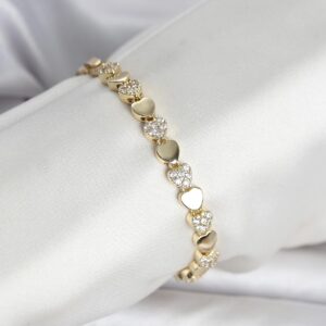 Tegan Pirinç Gold Renk Kalpli Model Kadın Bileklik TG27BB8394