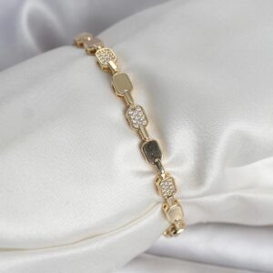 Tegan Pirinç Zirkon Taşlı Gold Renk Kadın Bileklik TG27BB8397