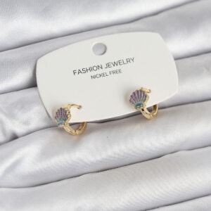 Tegan Deniz Kabuğu Model Gold Pirinç Çocuk Küpe TG27BKP11649