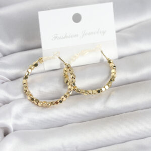 Tegan Pirinç Gold Renk Minimal Kare Halka Kadın Küpe TG27BKP11775