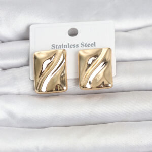 Tegan 316L Çelik Gold Renk Plaka Model Kadın Küpe TG27BKP11818