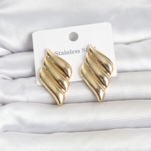 Tegan 316L Çelik Gold Renk Motif Model Kadın Küpe TG27BKP11819