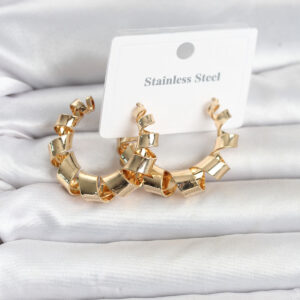 Tegan 316L Çelik Gold Renk Spiral Halka Kadın Küpe TG27BKP11823