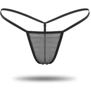 Tegan Siyah Transparan Tül String Tanga TM1114
