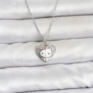 Tegan 316L Çelik Zincir Gümüş Renk Kitty Model Kolye TG27BKO11066