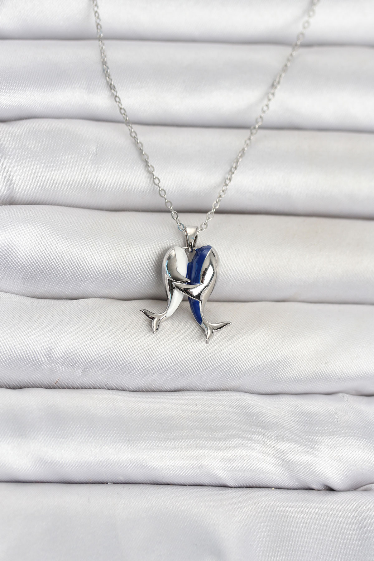 Tegan 316L Çelik Zincir Gümüş Renk Dolphin Model Kadın Kolye TG27BKO11095 - Görsel 1