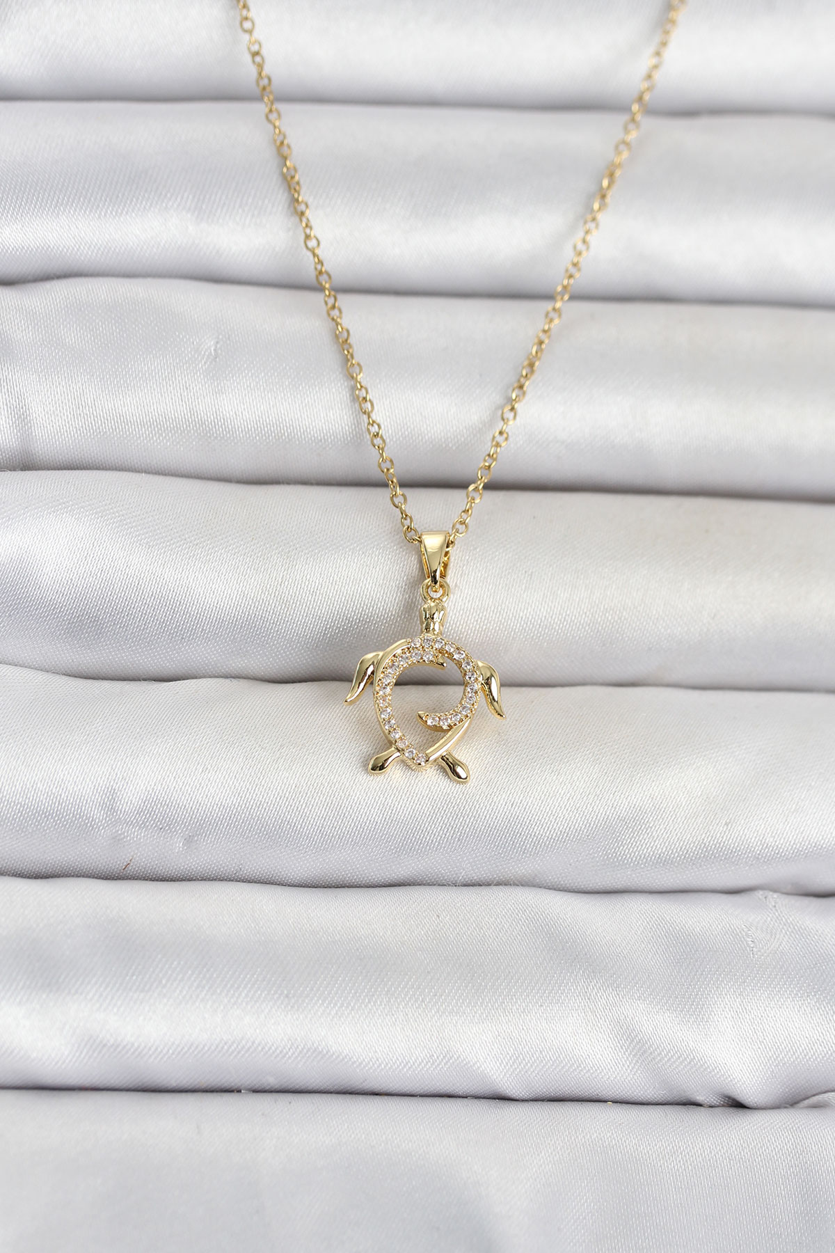 Tegan 316L Çelik Zincir Gold Renk Caretta Caretta Model Kadın Kolye TG27BKO11096 - Görsel 1