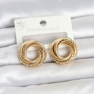 Tegan 316L Çelik Gold Renk Halka Model Asorti Kadın Küpe TG27BKP11859
