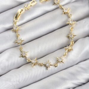 Tegan CM Kutup Yıldızı Model Gold Renk Zirkon Taşlı Kadın Bileklik TG27BB8598