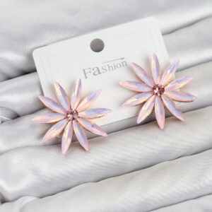 Tegan Pembe Kristal Taşlı Lotus Model Kadın Küpe TG27BKP11927