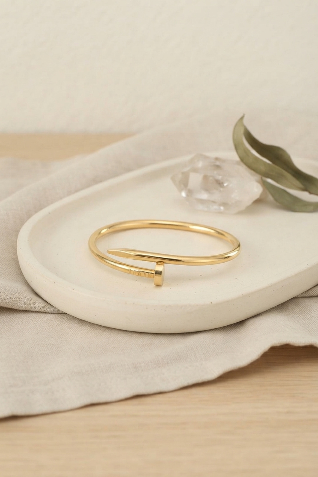 Tegan 316L Çelik Gold Renk Çivi Model Bileklik TG27BB4321 - Görsel 1
