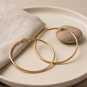 Tegan 316L Çelik Gold Renk 66 mm Halka Küpe TG27BKP12010