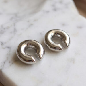 Tegan 316L Çelik Gümüş Renk Çiftli Earcuff Küpe TG27BKP12063