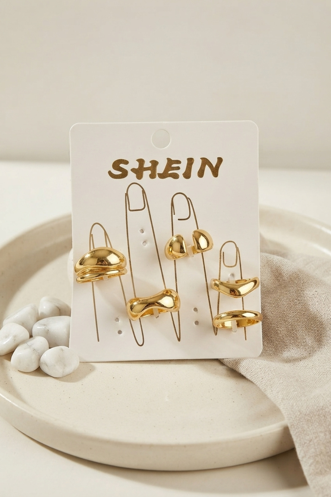 Tegan Gold Renk Pirinç Bohem Yüzük Kombini BYK4270 TG27BYK4270 - Görsel 1