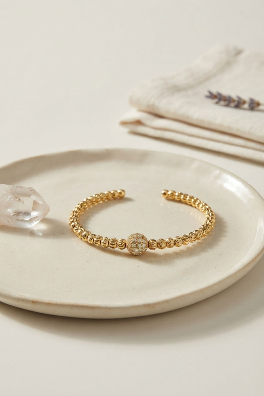 Tegan Gold Renk Dorika Model Zirkon Taşlı Kadın Bileklik TG27BB8857 - Görsel 1