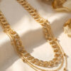Tegan Gold Renk Pirinç Zincir Model Kombin Kadın Kolye TG27BKO11260 - Thumbnail Image 1