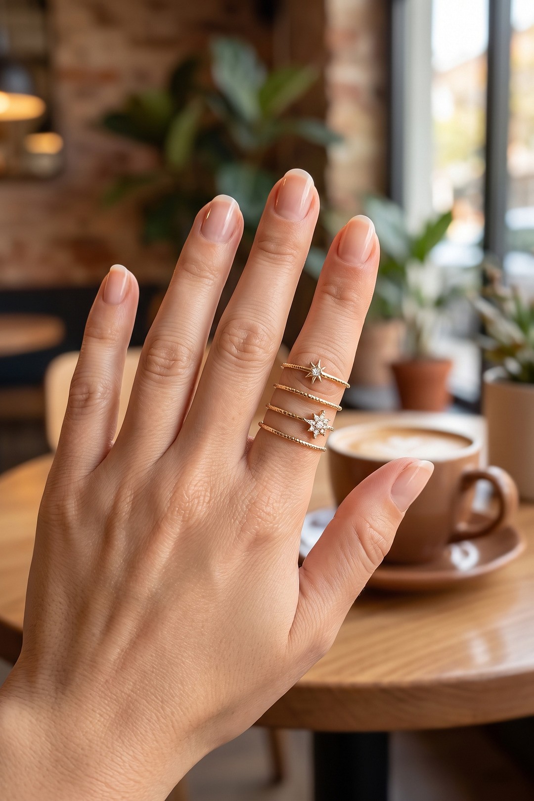 Tegan Pirinç Gold Renk Spiral Çiçek Model Kadın Yüzük TG27BYK4322 - Görsel 1