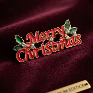 Tegan Yılbaşı Temalı Merry Chirstmas Yazılı Broş TG27BR526
