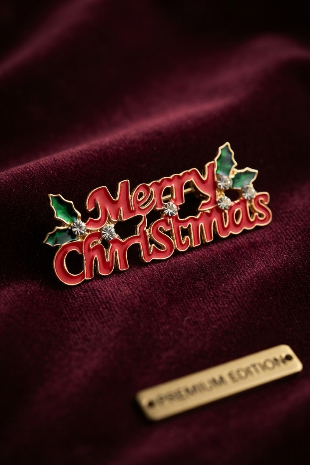 Tegan Yılbaşı Temalı Merry Chirstmas Yazılı Broş TG27BR526 - Görsel 1